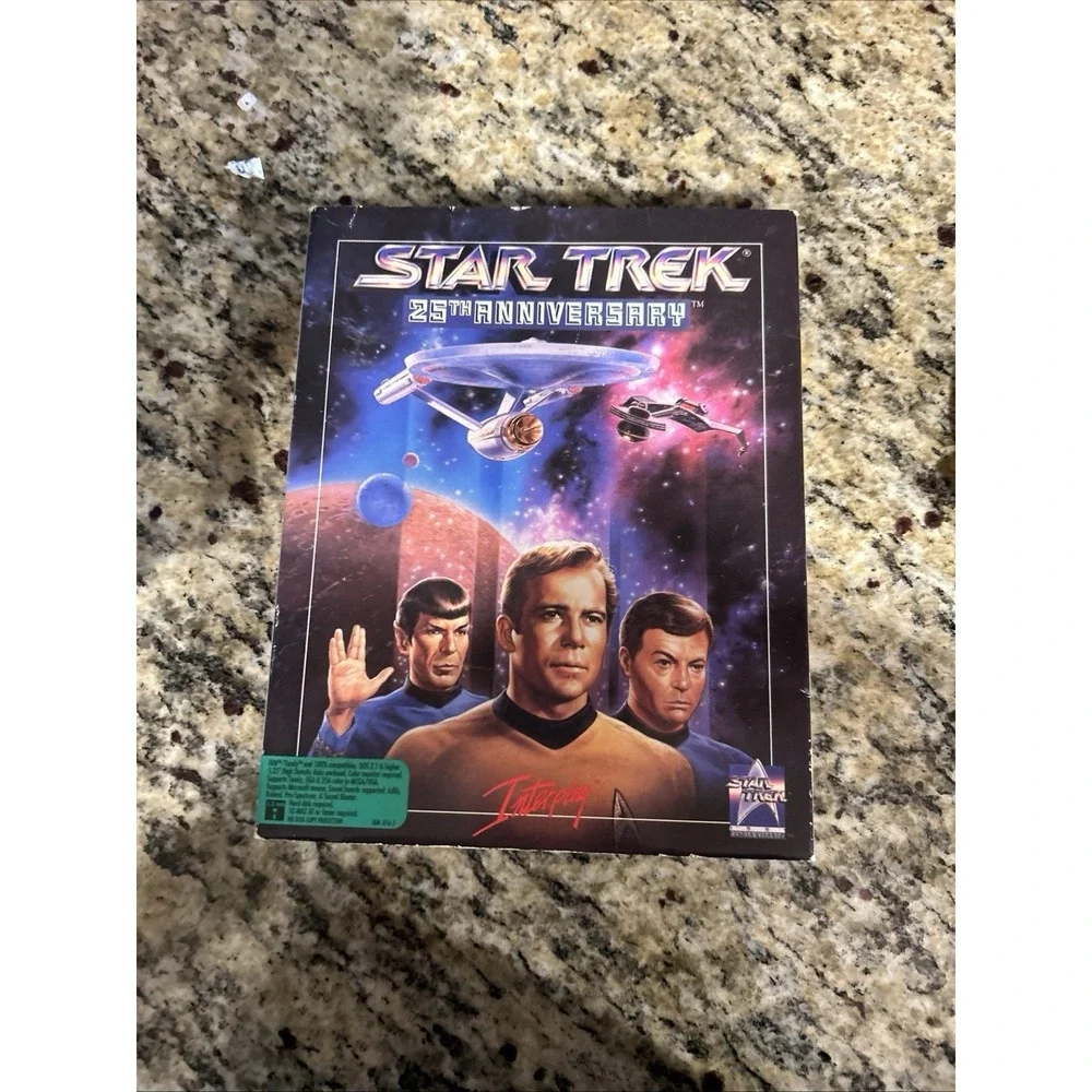 Star Trek 25th Anniversary IBM PC Big Box Game 1991‎ Interplay 5 Disk Complete